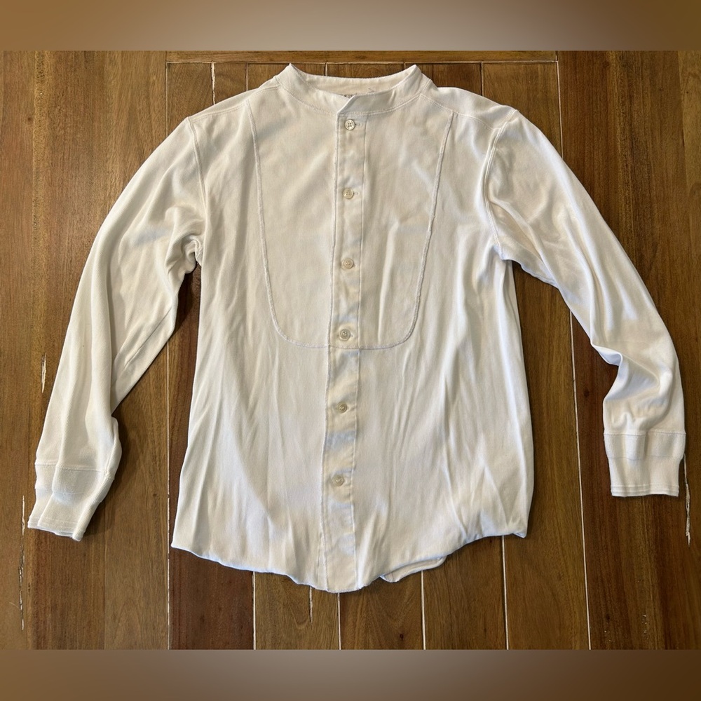Haversack Japan Vintage Inspired White Cream Cotton Rib Button Up Shirt Womens S